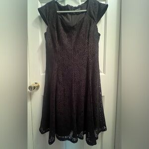Liz Claiborne Black A-Line Mini Dress Sweetheart Neckline